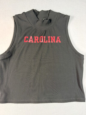Zoozatz Carolina Gamecocks Ribbed Tank Top Black Red Logo Women's Medium NWOT